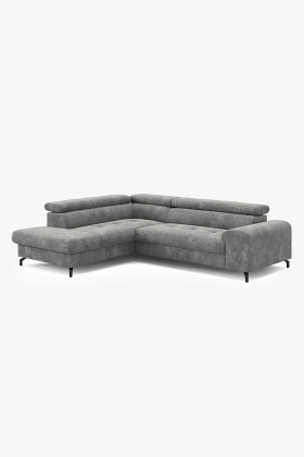 Ecksofa mit Stauraum und Schlaf-Funktion, modern, grau